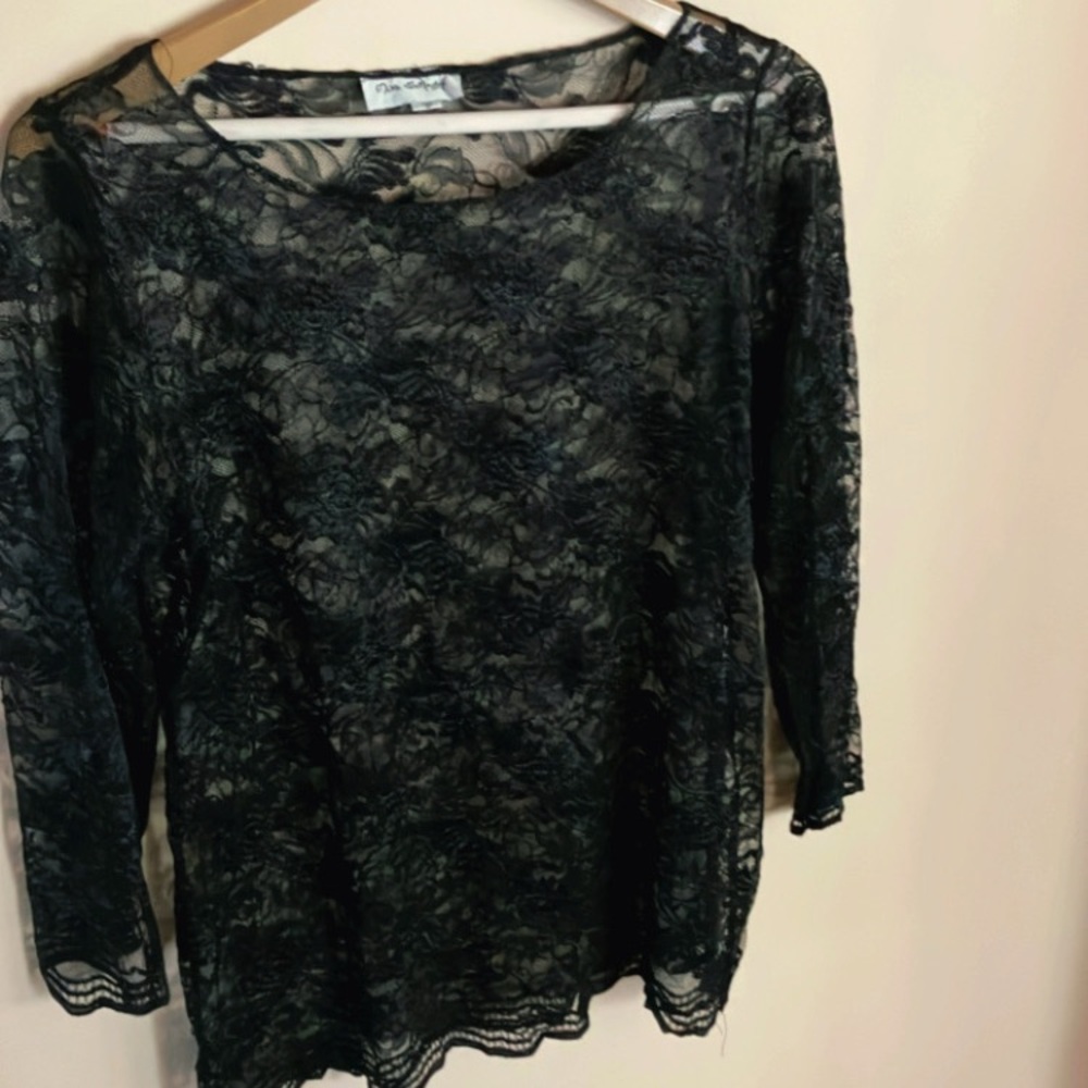 Miss Selfridge Black Lace Top